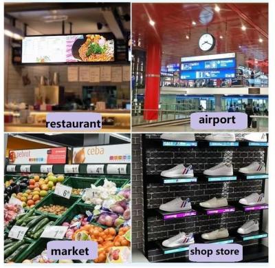 China Indoor wholesale multi-size lcd strip display billboard ultra height continental margin stretched to strip electronic posters for sale