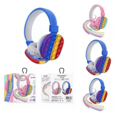 China NEW Poping Earphone Hycells Silicone Push It Decompression Kids Headset Toy Fidget Wireless Headphone for sale