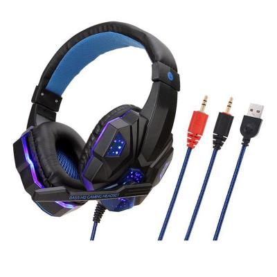 China Wired Headset Wired Gaming Headset For PC PS4 Laptop Xbox One PS5 Controller Nintendo Switch Over Ear Headphones Earbuds With LED Light for sale