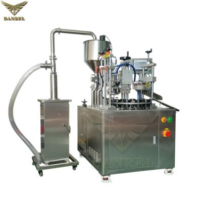 China Chemical semi automatic ultrasonic tube filling sealing machine for cosmetics oval plastic tube for sale