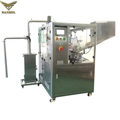 China Food fully automated skin care products ultrasonic tube filling sealing closing packing machine with piston pump DANREL DR-2020T for sale