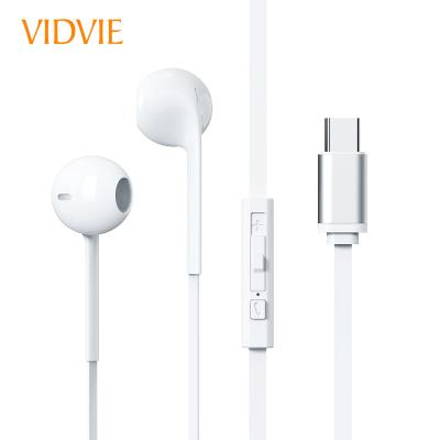 China 2021 Type-C In-Ear VIDVIE Wired Earphone Plug In Ear Stereo USB-C Handsfree HS648 Volume Control for sale