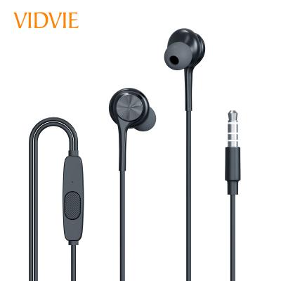 China VIDVIE HS646 In-Ear Trending 3.5mm Bass Black Handsfree True Stereo Wired Earphone With Microphone for sale