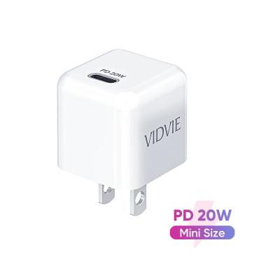 China UniversalÂ   VIDVIE Mini Portable 20W Palladium USB C Mobile Charger Pad for iPhone 12 Mini Pro Max for sale