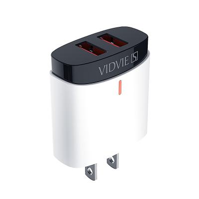 China UniversalÂ   VIDVIE S Top Quality 2.4A Fast Charging USB USA Plug Phone Charger With Cable for sale