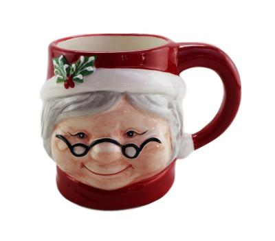 China Cool Keeping Merry Christmas Grandma Mug Santa Claus Ceramic Hard Dolomite for sale