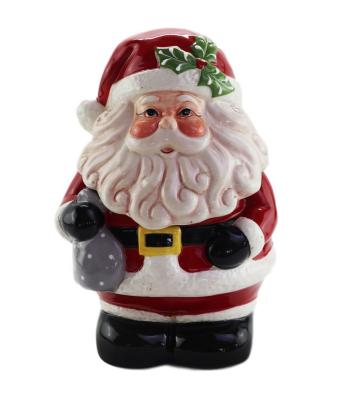 China Cansiter or Fresh Preservation Christmas Santa Cookie Tin Storage Jar for sale