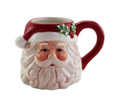 China Freshness Preservation Christmas Santa Claus Mug Ceramic Chocolate Mug for sale