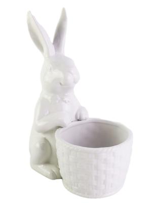 China No Cover Easter Bunny Sugar Pot Rabbit Ceramic Chocolate Bowl for sale