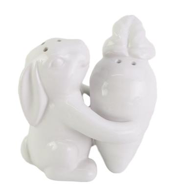 China Easter Sustainable Ceramic Rabbit Cute Rabbit And Rabbit Pot Top Seasioning Sale for sale