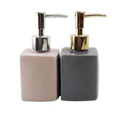 China Ceramic Bathroom Sets Solid Color Ceramic Soap Dispenser for sale