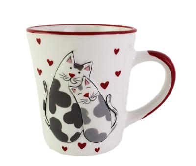 China Cat Series Tableware Set Ceramic Cute Viable Cat Coffee Mug Kitty Tea Cup for sale