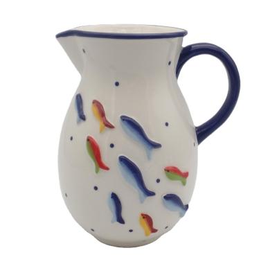 China Water or Water Jug Jug Sea Fish Stocked Ceramic Design for sale