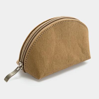 China Washable Custom Recycled Washable Kraft Paper Wallet Purse Foldable Bag for sale