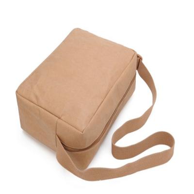 China Factory Custom Make Recycle Washable Kraft Paper Messenger Shoulder Bag for sale