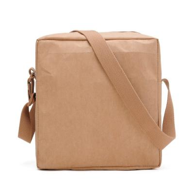 China Daily Used Custom Recycle Leisure Messenger Washable Kraft Paper Sling Bag for sale