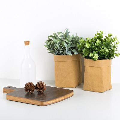 China CLASSIC custom logo eco-friendly household waterproof flowerpot set washable kraft paper pope planter pot bag for sale