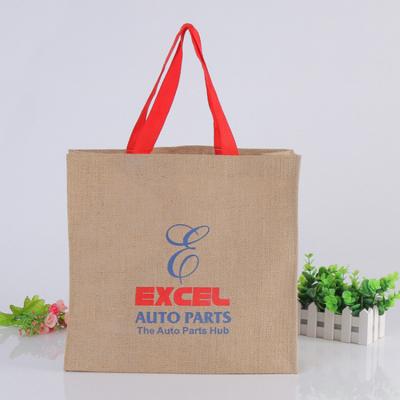 China wholesale custom logo eco promotional hessian handled grocery shopping bag hessian hessian tote bag hessian tote bag for sale