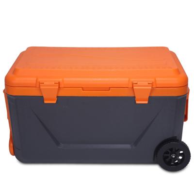 China 45L Waterproof Rolled Hard Cooler Keeps Plastic Portable Ice Camping Picnic Ice Chest Cooler Box With Handle for sale