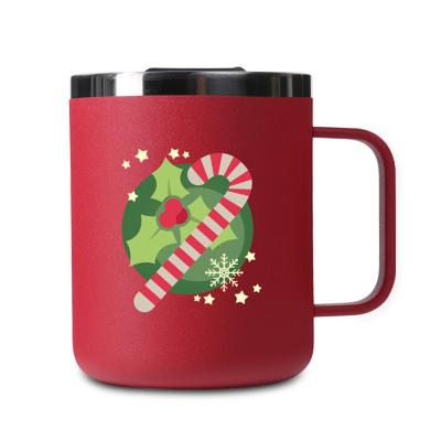 China Disposable Popular Portable Wide Mouth Stainless Steel Vacuum Hot Christmas Coffee Cup With Lid for sale