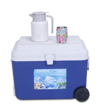 China 50L food delivery car cooler table waterproof ice chest rotomolded cooler box for sale