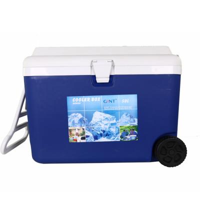 China Gint 50L Waterproof Ice Cooler Box For Portable Cooler Outdoor Camping Box With Wheels Cool Box for sale