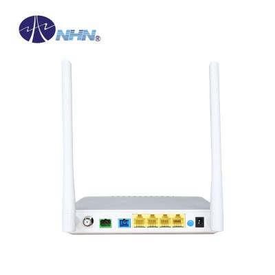 China 4*10/100M or 4*10/100/1000M or 3*10/100M and 1*10/100/1000M FTTH 4 LAN Ports Double Fiber Data + CATV EPON ONU with Wifi and CAG for sale