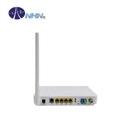 China 4*10/100/1000M auto-negotiation dual fiber 4GE+1POTS+CATV FTTH Wifi GPON ONU ONT device for sale