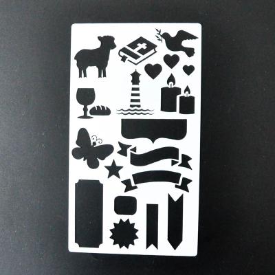 China Decoration Customized Journal Stencil Plastic Planner Stencils Journal Drawing Template Stencil 4X7 Inch for sale