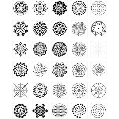 China 30-Pack (4x4 inch) Wall Mandala Template Painting Drawing Stencils for Stones Floor Wall Tile Fabric Wood Burning Art&Craft Supplies for sale