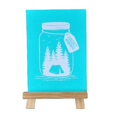 China Home Decor Bottle Blue Silk Screen Printing Reusable Self Adhesive Stencil For Painting On Wood for sale