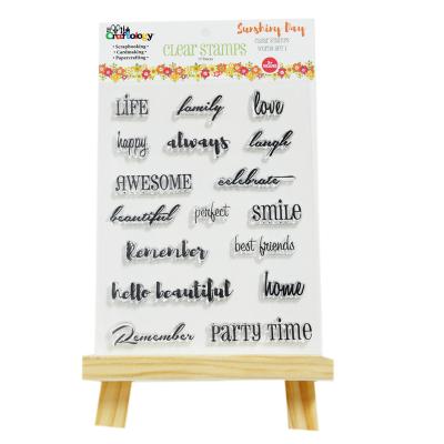 China Adult 2017 17pk mini words DIY scrapkooing clear stamp for sale