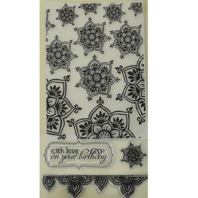 China China Flower Daily Design Best Wishes Clear Embossing File and Stamp Set for sale