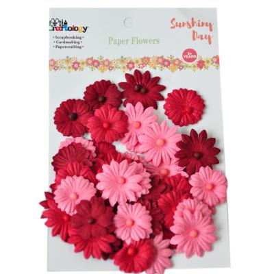 China Handmade Red Decorative Paper Flower Cherry Blossoms 48pk 25mm From China Scrapbooking mini for sale