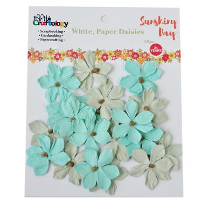 China Handmade China Green Mulberry Paper Flower for Mini Embellishment Craft Scrapbook Decorate for sale