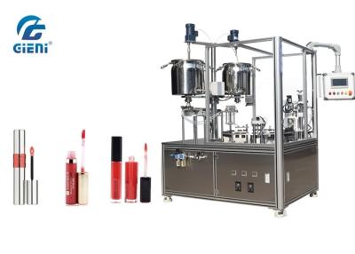 China Semi - Automatic Lip Gloss Filling Machine Rotary Type With 24~30pcs/Min Capacity for sale