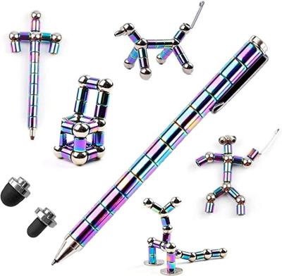 China 2022 Creative Newcomer Toys Sculpture Building Blocks Eliminate Pressure Creative Moving Person Instruments Decoration Magnetic Pen for sale