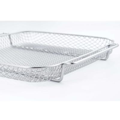 China Wire OEM Factory Fry Wire Mesh Air Crisper AIR-FRY WITH HANDLES Fry Basket for sale