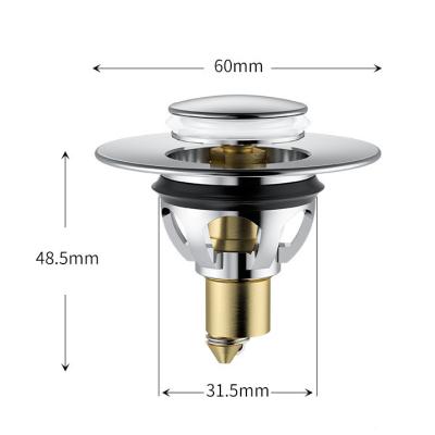 China Good Quality Modern Brass Drain Plug Basin Waste With Overflow Noise Up Sink Plugs for sale