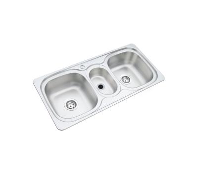 China Without Faucet Factory Custom Triple Bowl Stainless Steel Kitchen Sink for sale