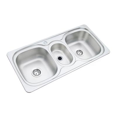 China Modern Stainless Steel Sink Kitchen Sink Without Faucet, Triple Bowl Wash Drinking Sink, Sink Kitchen for sale