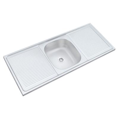 China Modern Single Bowl With Double Tray Lay Over Deep Stainless Steel Kitchen Sink For Home for sale