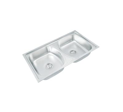 China Modern Stainless Steel Undermount Sink Standard Double Tub Kitchen Sink, OEM Large Size Kitchen Double Bowl Stainless Steel Sink for sale