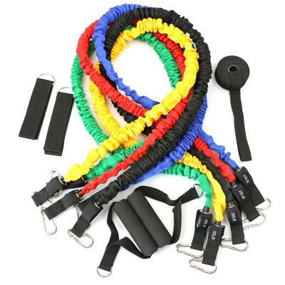 China Latex/TPE Gym Training Tension Rope Elastic Anti-Break Latex 11 Pcs Tops Exercise Resistance Bands Set for sale