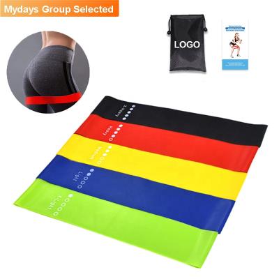 China For Yoga Exercise Latex Workout Fitness Gym Equipment Yoga Loop Natural Hip 5 Pieces Set Elastic Resistance Exercise Bands For Physiotherapy for sale