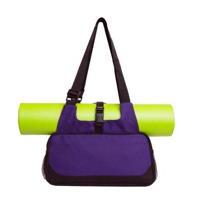 China Fits Size ALL Mats Mixed Color Canvas Gym Bag With Yoga Mat Holder With Exterior Zipper Pocket for sale