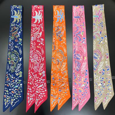 China Long 2022 Multi-use Women Fashion Skinny Scarves Ribbon Tied Bag Scarf Hair Scarf for sale