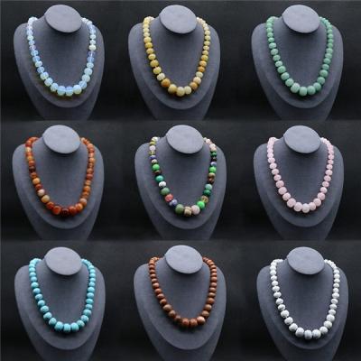 China 2021 CLASSIC Latest Design Natural Agate Stone Beaded Necklace with 18 Kinds for sale