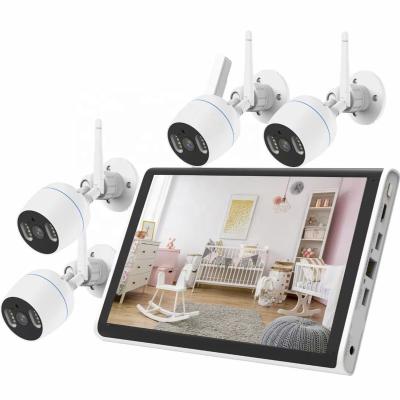 China CCTV Kit 4pcs Quality Screen Siren IP Panel Power 12v 1a Wireless Video Surveillance Kit Built-in 4ch Nvr Super Slim Dome Cameras Wireless CCTV for sale