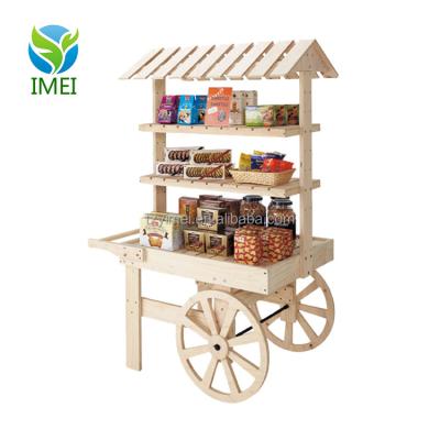 China Attractive Design Transport Antique Furniture Wooden Food Cart for sale